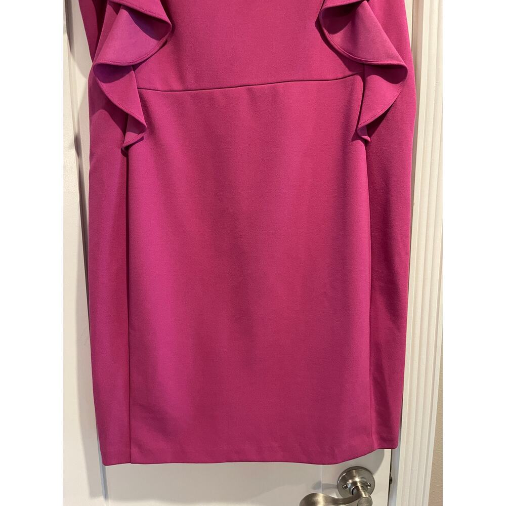 Donna Morgan Raspberry Ruffled Sleeves Shift Dress Plus Size 16 NWT Dressy - Picture 8 of 14